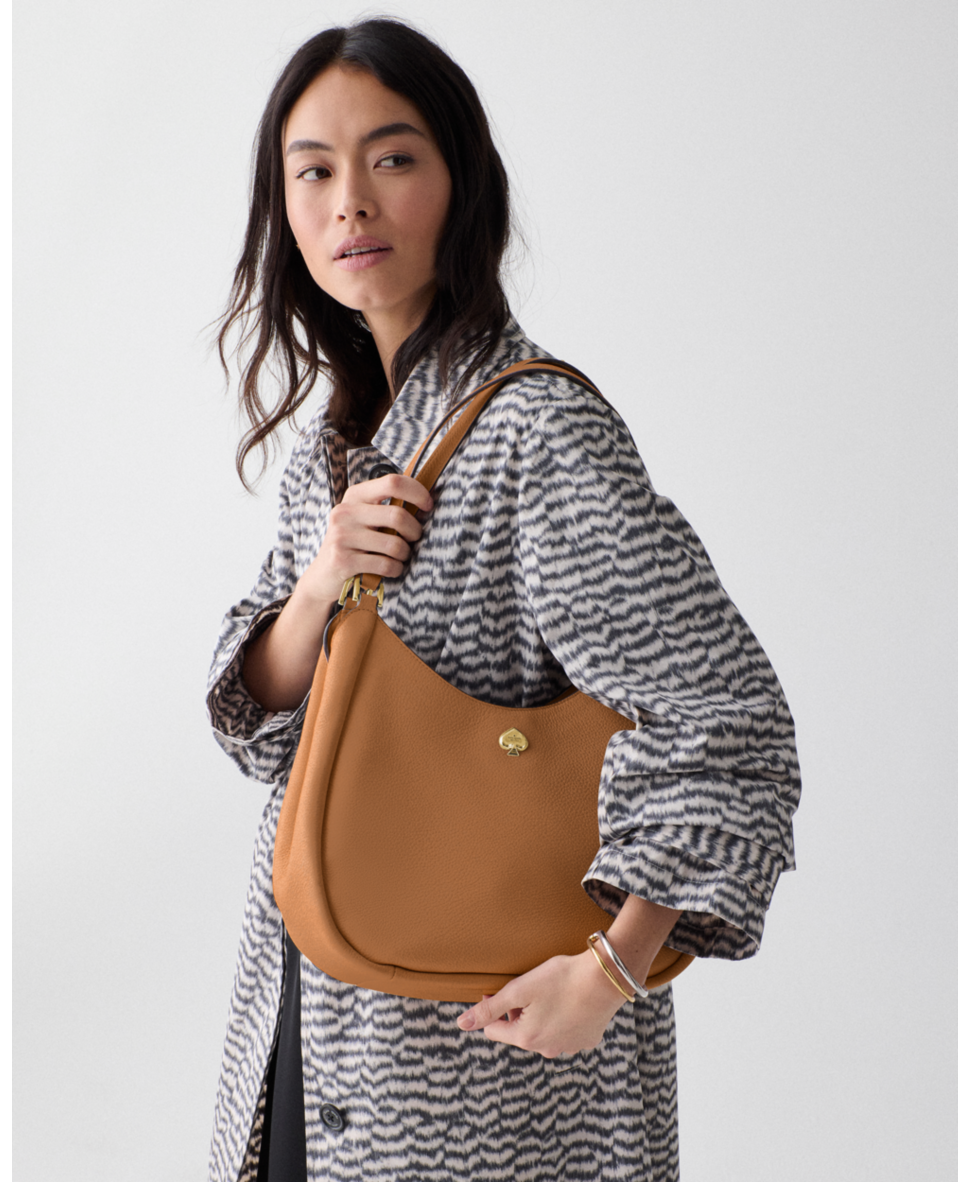 Kate Spade Womens Kayla Large Triple Compartment Shoulder Bag - Dark Brown Leather - One