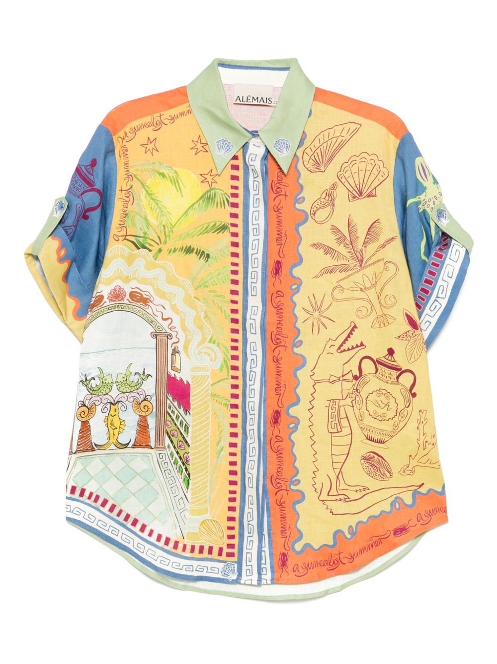 ALEMAIS surrealist summer shirt - Yellow