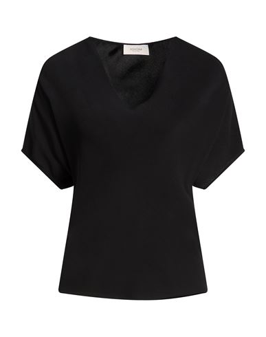 Woman Top Black Size 10 Acetate, Silk