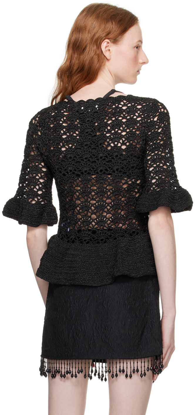 Black crochet blouse