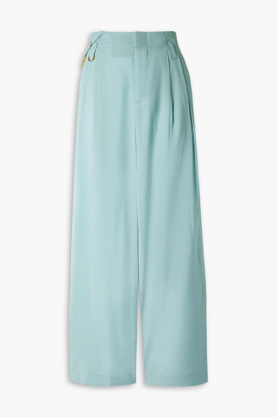 Notte pleated woven wide-leg pants - Blue - FR 34