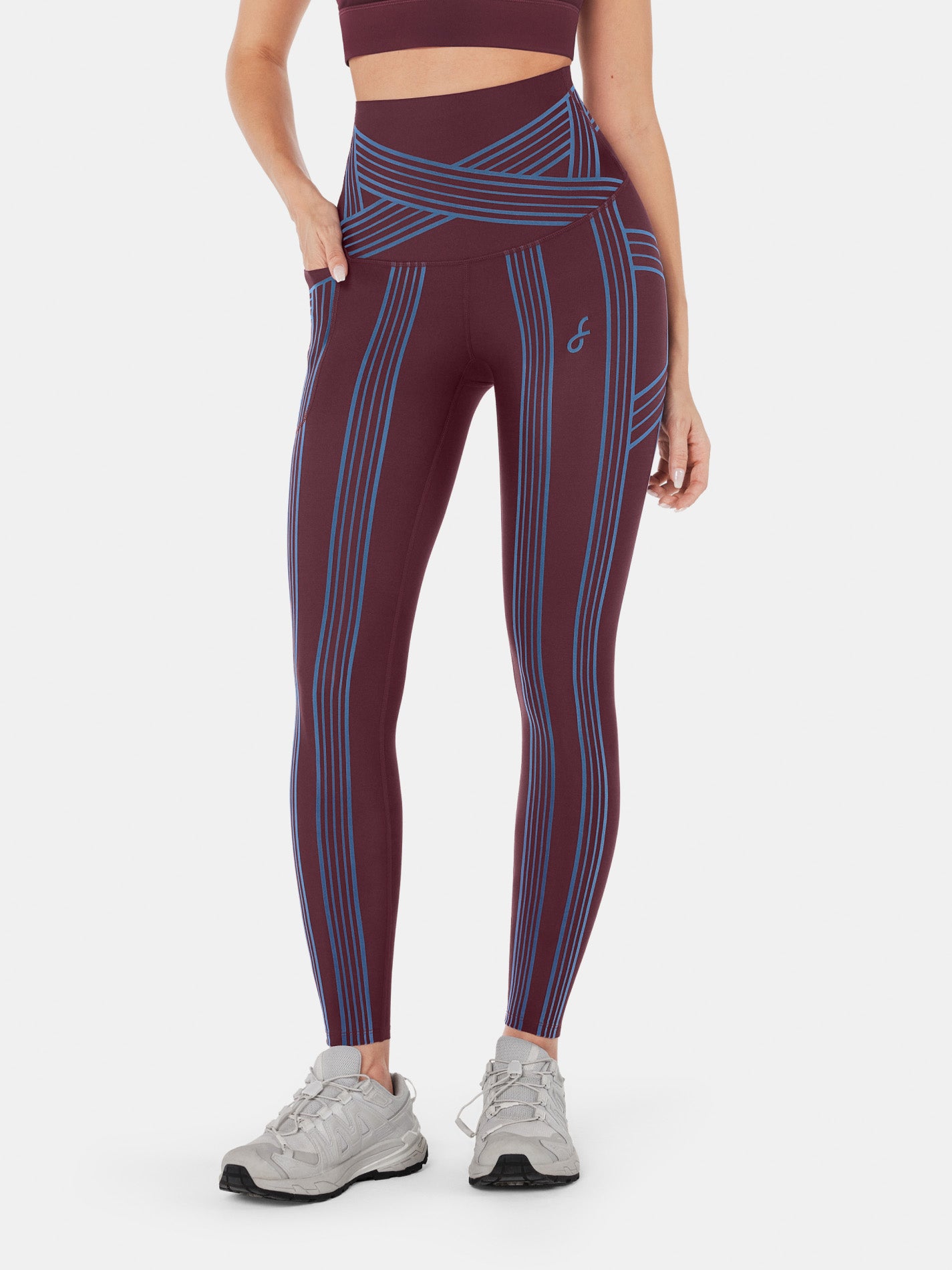 PowerBand Resistance Leggings Reversible Wear - Cherrywood/Malibu Blue