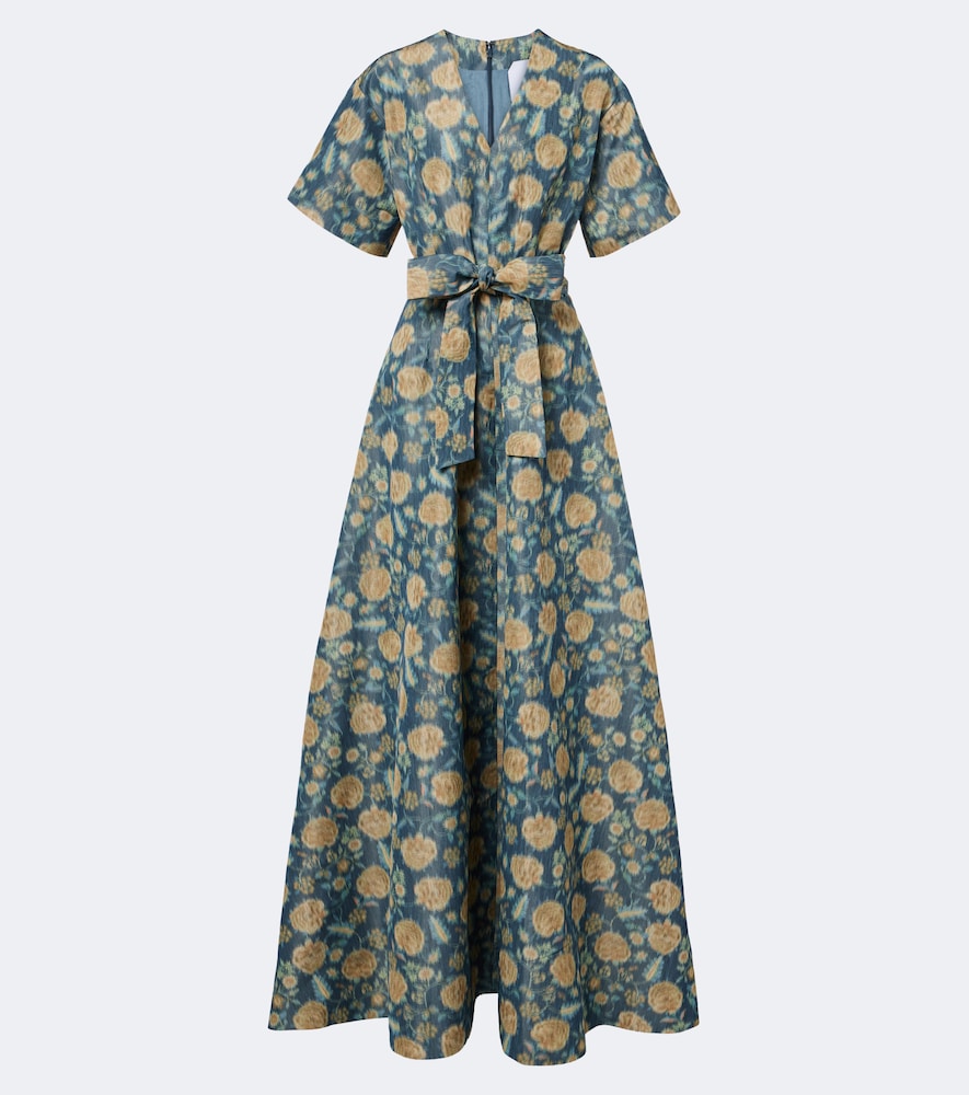Margaretta belted floral gown