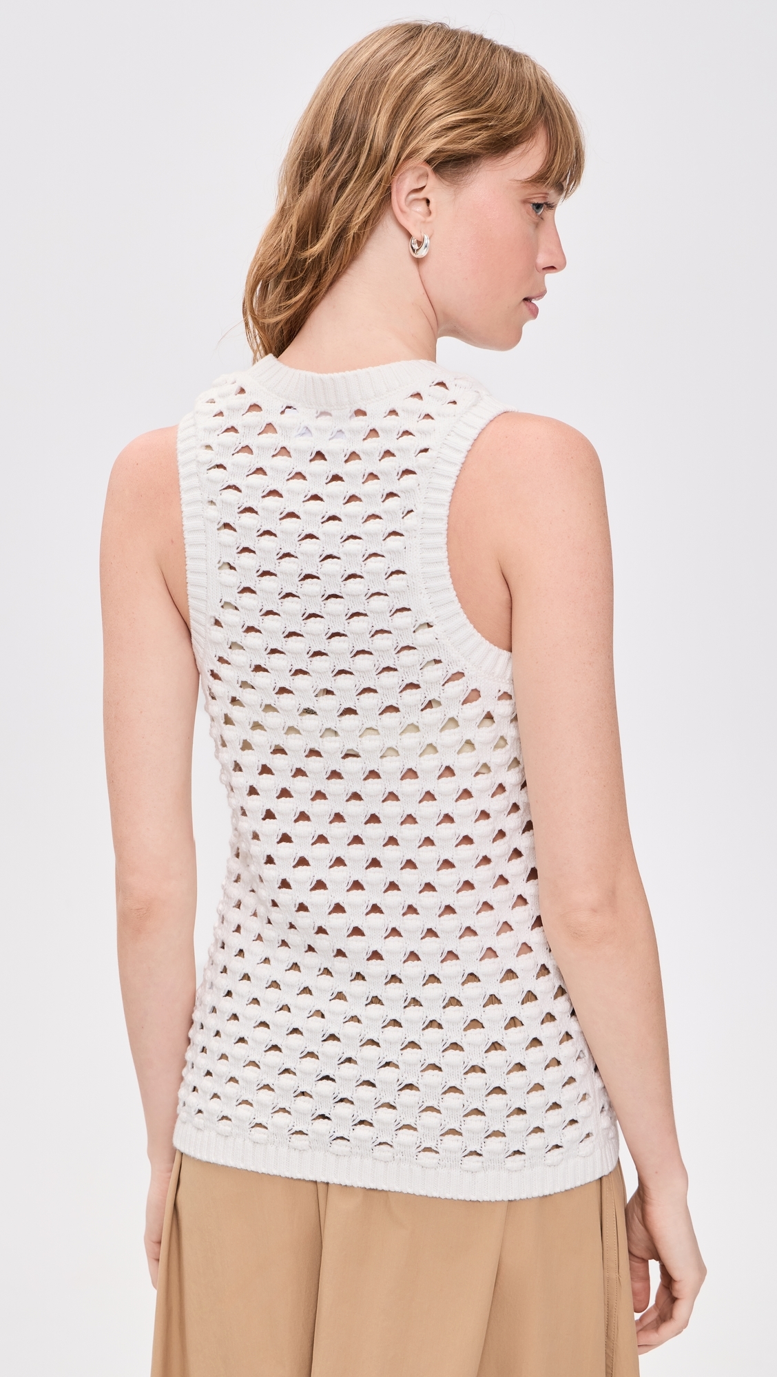 Jeanie Crochet Knitted Vest White