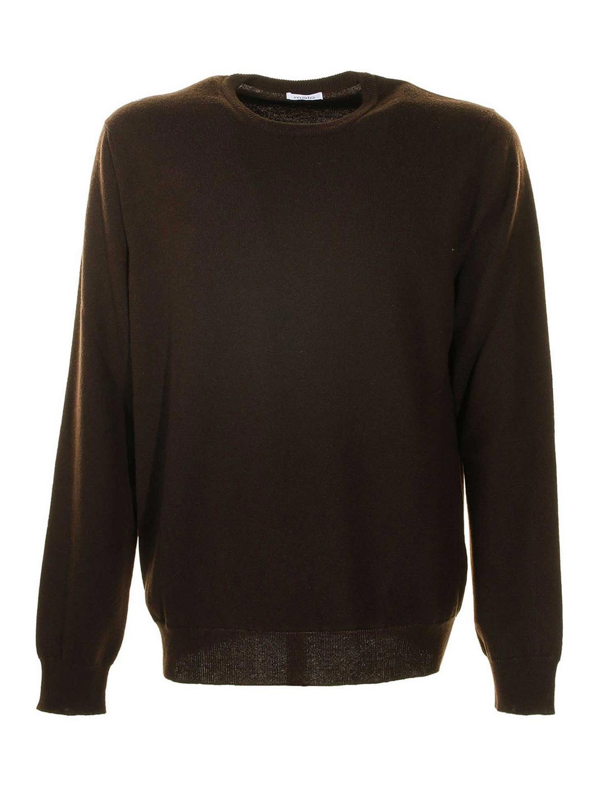 Brown Wool Crew Neck Sweater