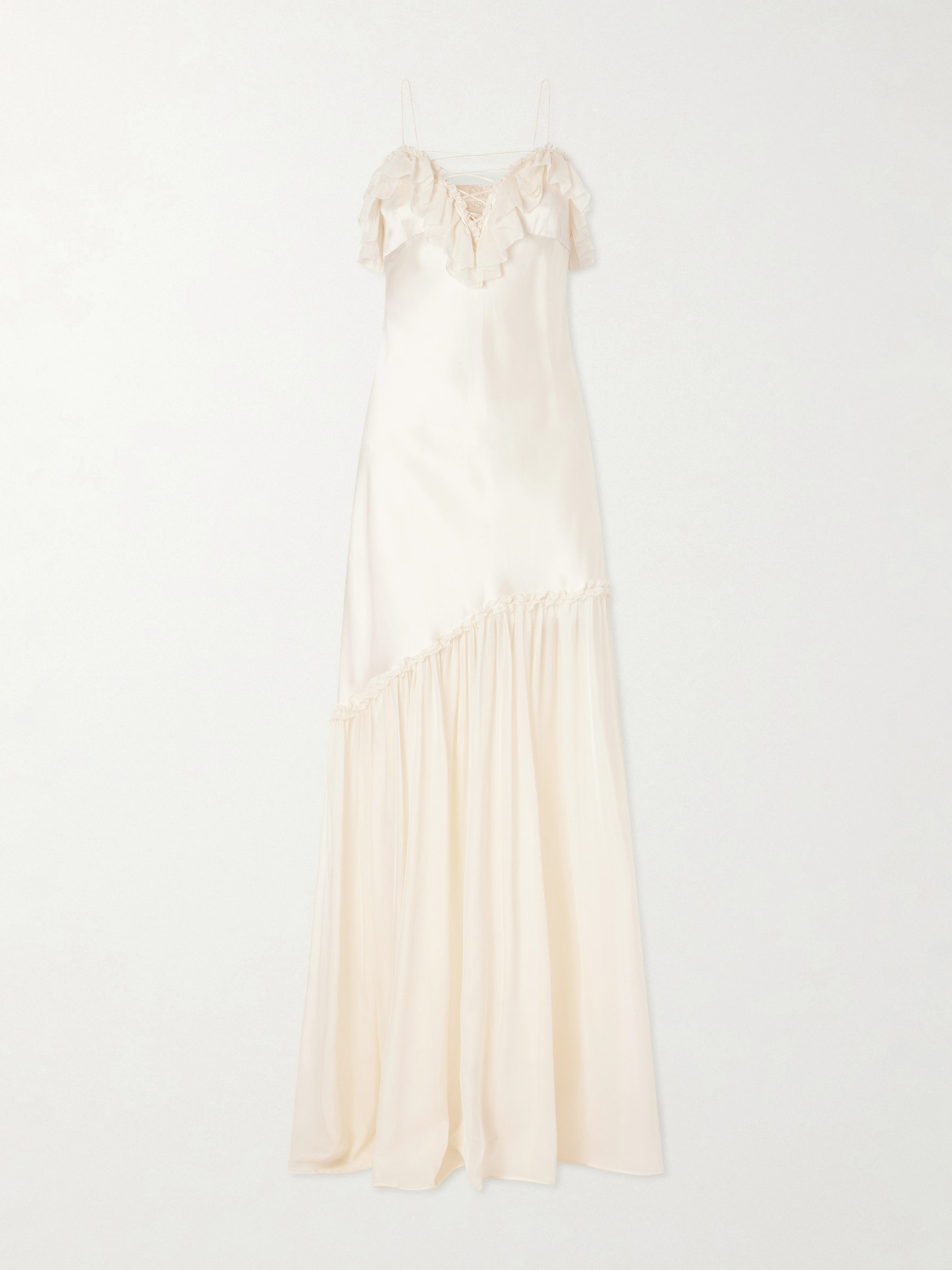 Elaria Ruched Silk Maxi Dress