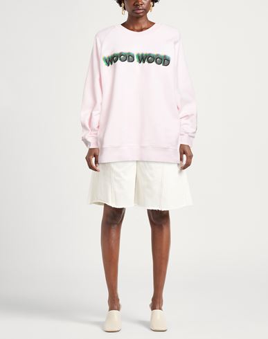 Woman Sweatshirt Pink Size L Cotton