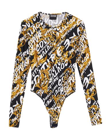 Versace Jeans Couture Woman Bodysuit Black Size 8 Polyamide, Elastane