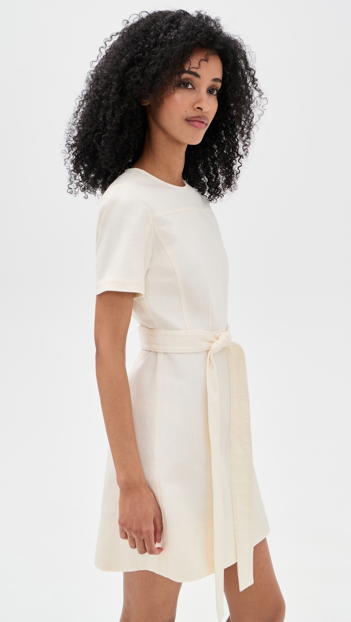 Ella Denim Mini Dress Chalk