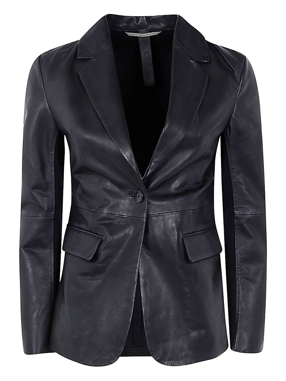 Triz leather-panelled blazer - Black