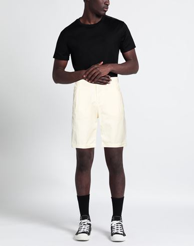 Man Shorts & Bermuda Shorts Ivory Size 28 Cotton, Elastane
