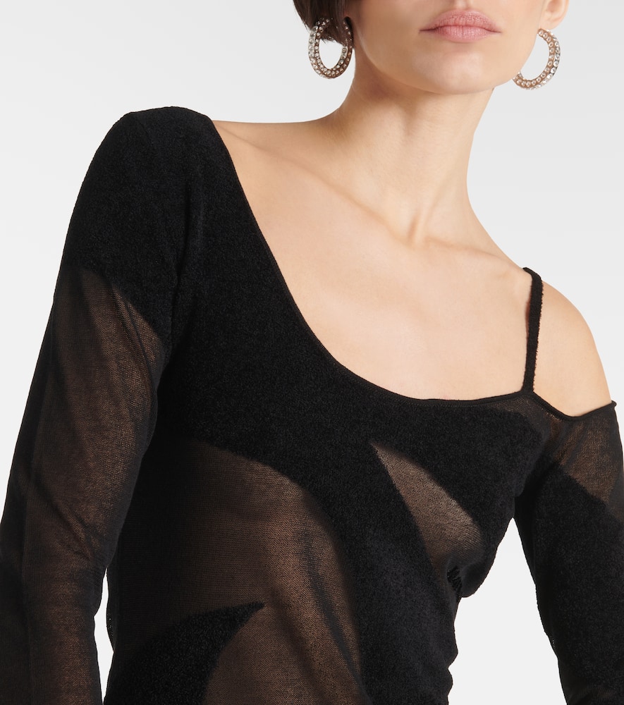 Asymmetric chiffon minidress