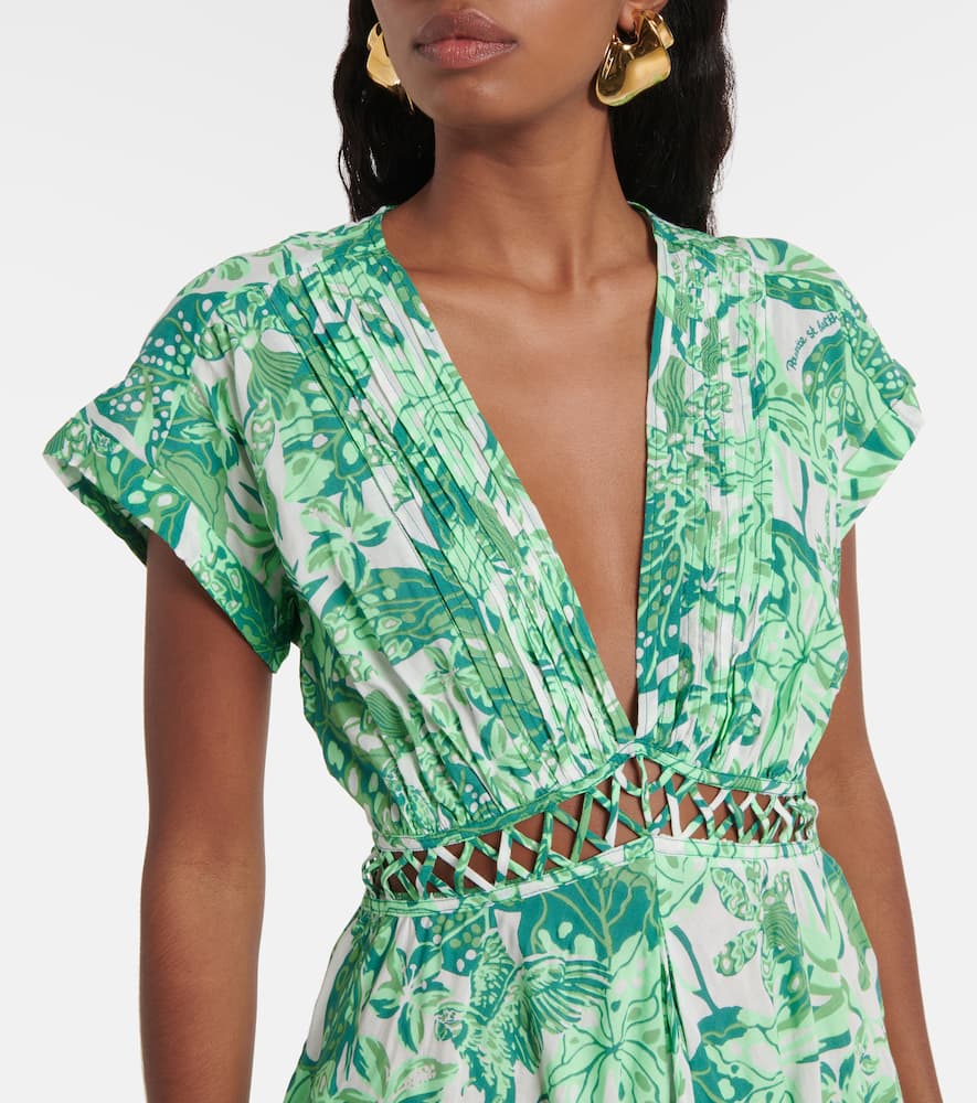 Cecile cutout printed minidress