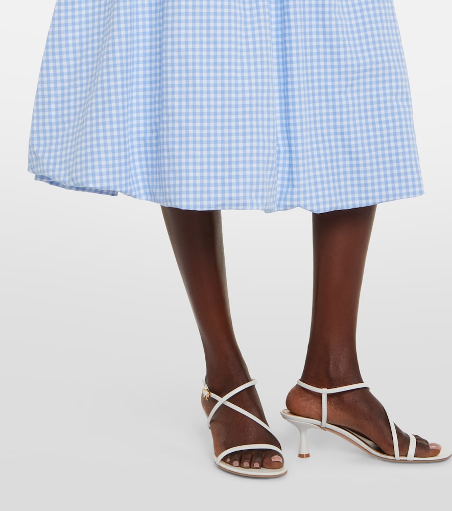 Alba gingham cotton poplin midi skirt