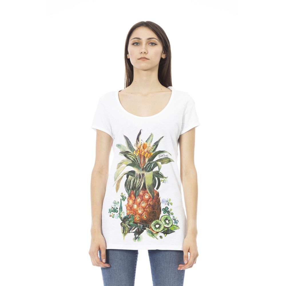 Botanical Print Cotton T-Shirt — White