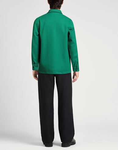 Man Shirt Green Size M Wool, Nylon