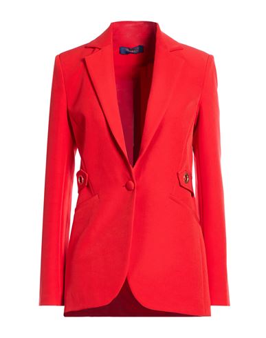 Woman Blazer Red Size 2 Polyester, Elastane
