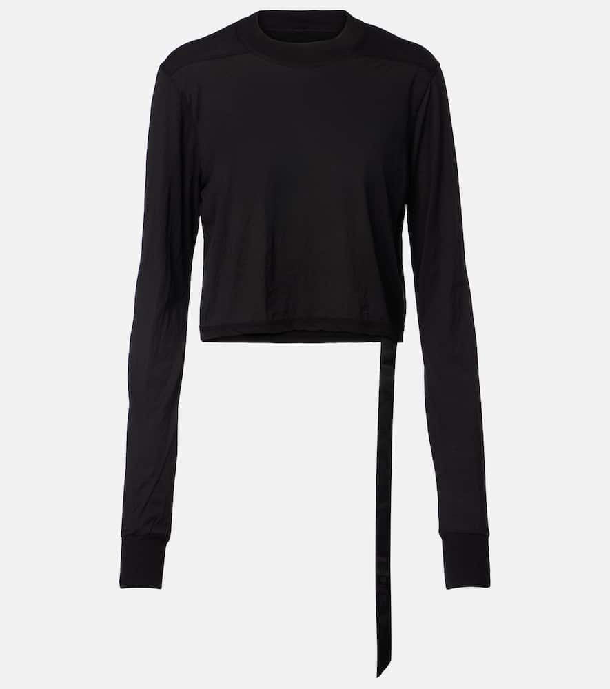 Belted cotton jersey T-shirt