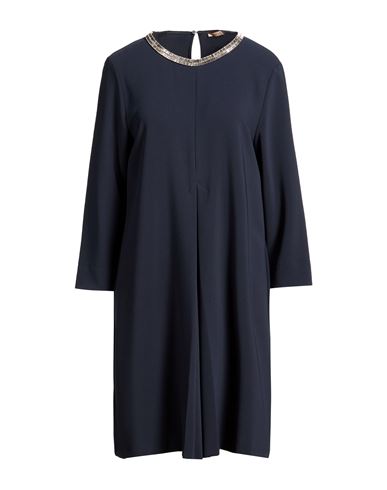 Woman Mini dress Navy Size 12 Polyester, Elastane