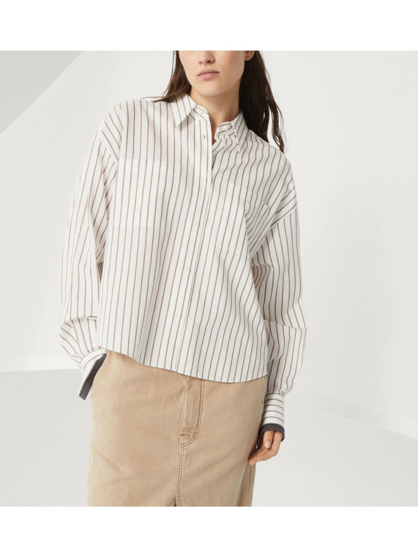 Monili-trim shirt - White