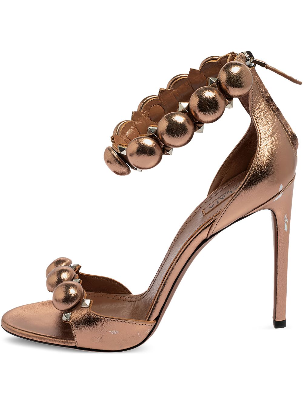 115mm leather sandals - Brown