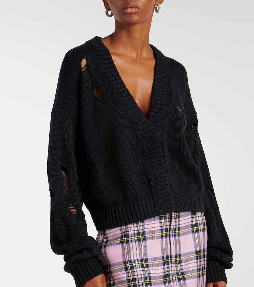 Embellished cotton and cashmere cardigan