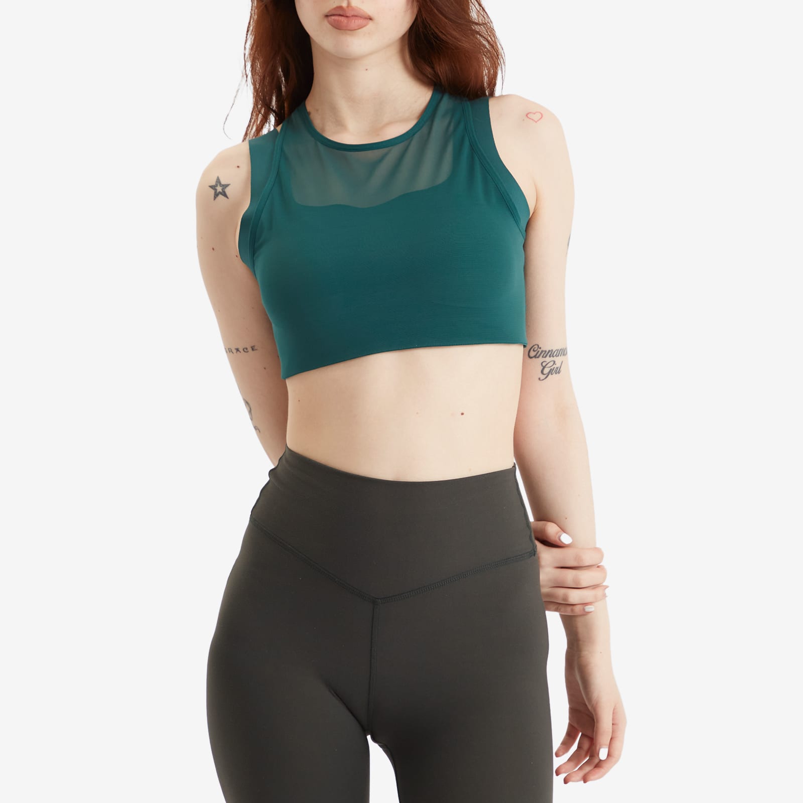 The North Face Women's Refina Double Layered Bra Top in Deep Nori
