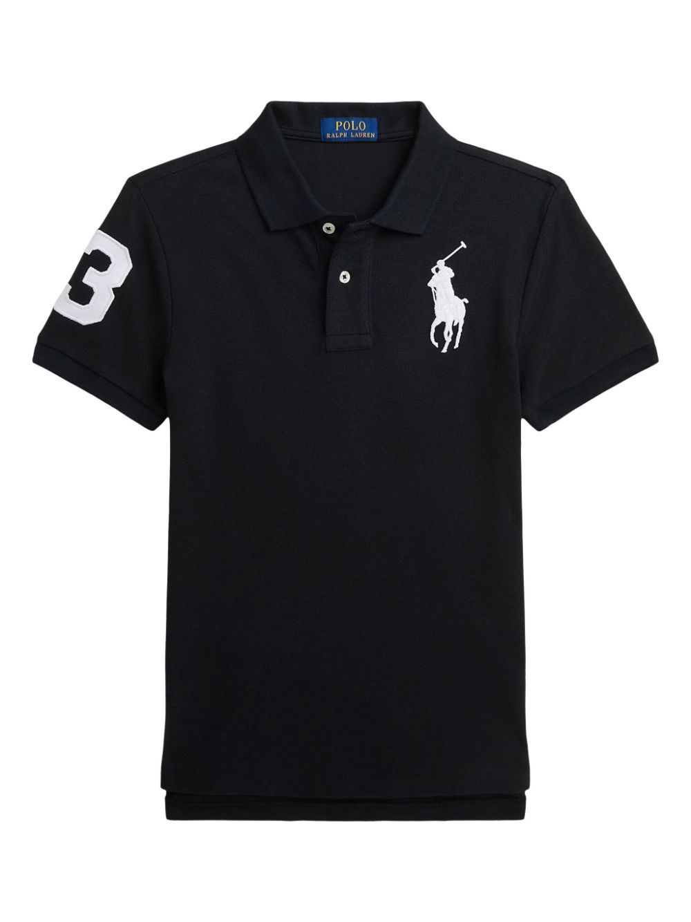 Logo-embroidered polo shirt - BLACK
