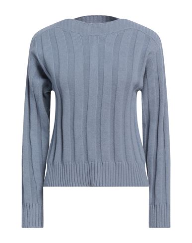 Woman Sweater Slate blue Size 10 Virgin Wool, Silk, Cashmere