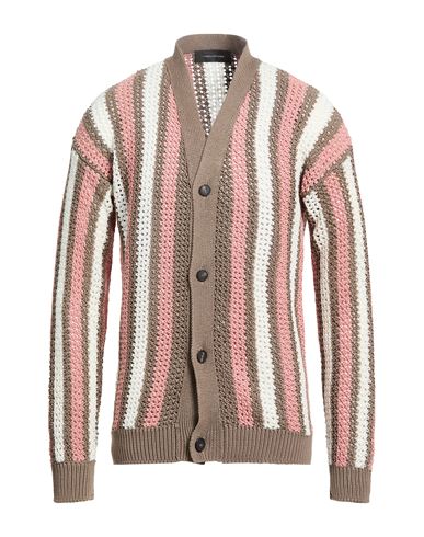 Man Cardigan Taupe Size 42 Cotton