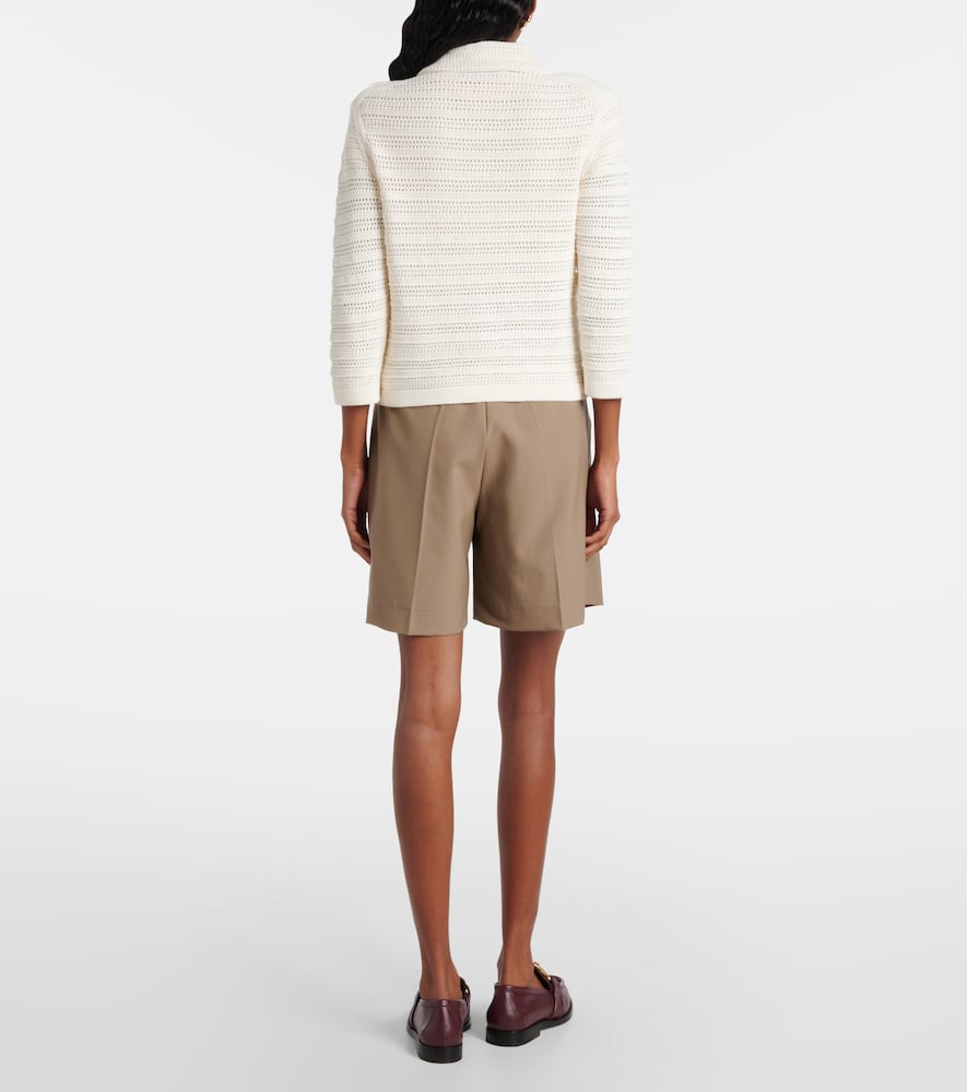 Precise Pointelle cotton-blend cardigan