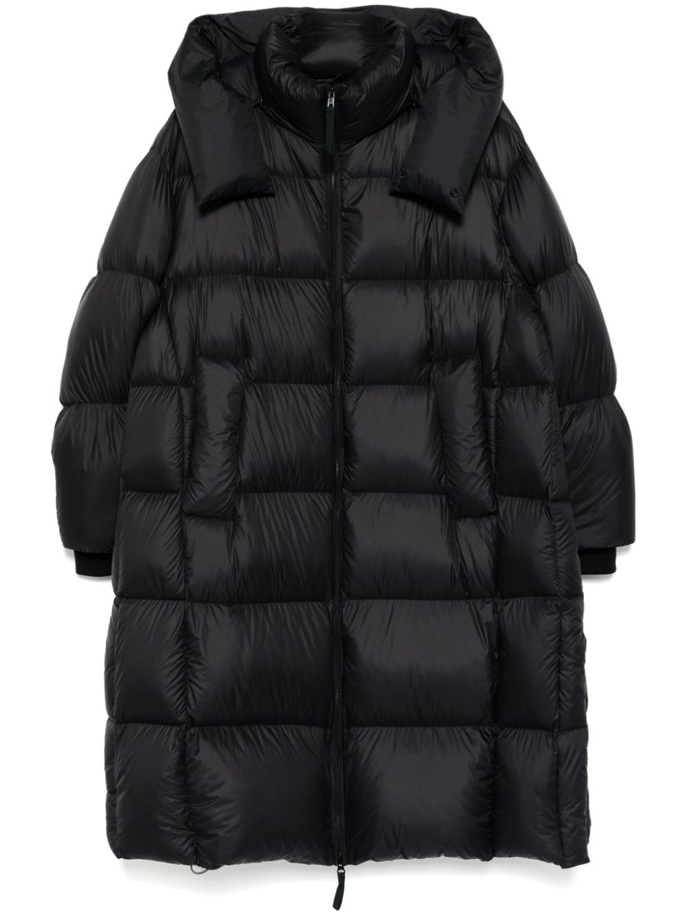 Quilted hooded down jacket - Black