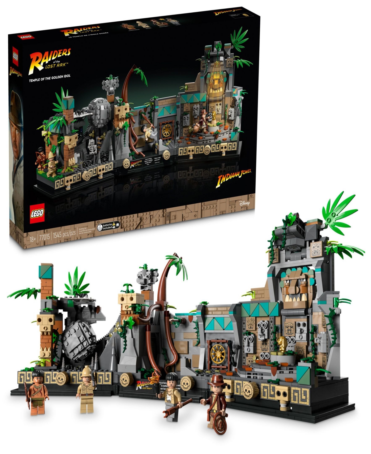 Indiana Jones 77015 Temple of the Golden Idol Toy Adventure Building Set with Indiana Jones, Satipo, Belloq & a Hovitos Warrior Minifigure - Mult