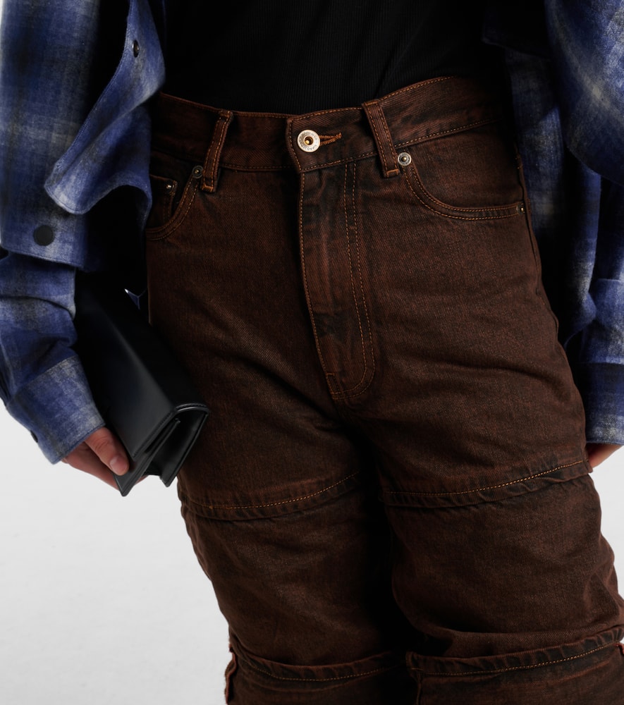 Layered high-rise wide-leg jeans