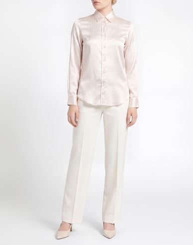 Woman Shirt Cream Size 2 Silk, Elastane