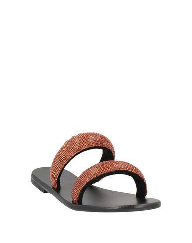 Woman Sandals Bronze Size 6 Textile fibers