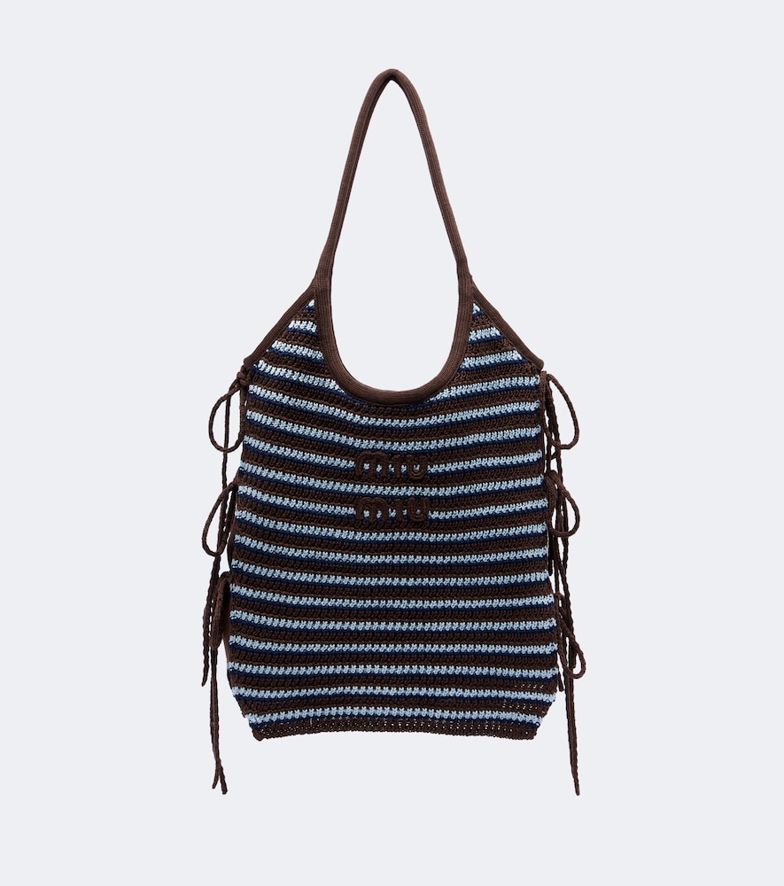 Ivy crochet striped tote bag