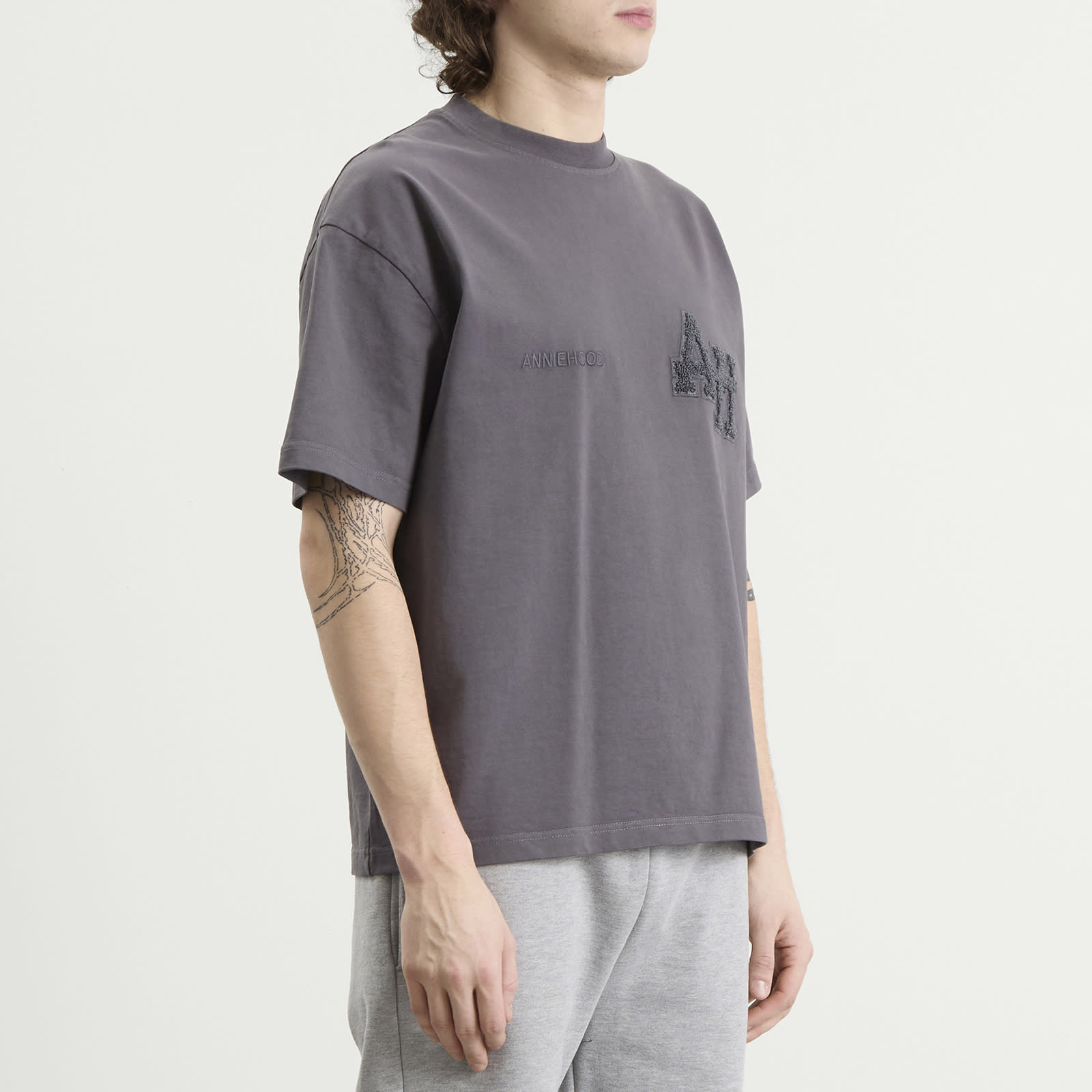 Men's College T-Shirt Washed Black