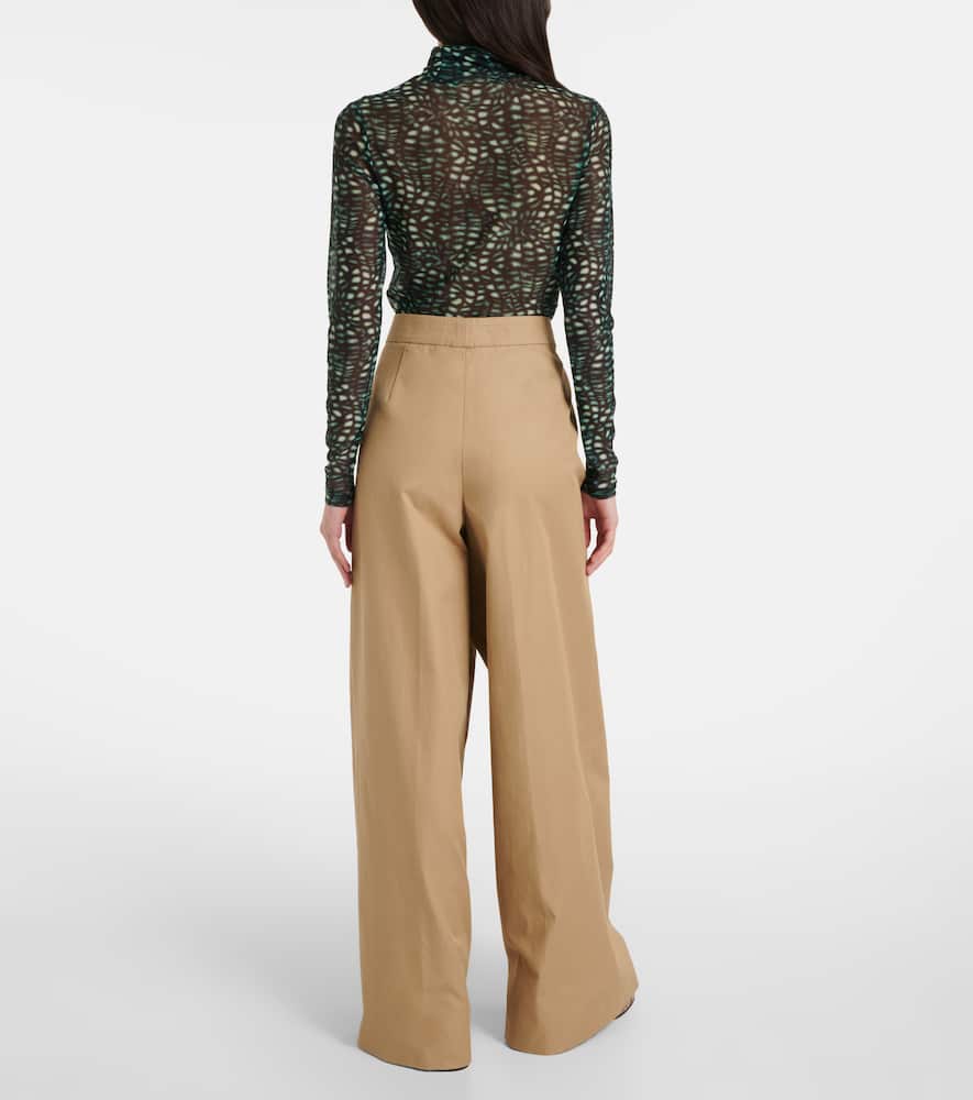 Low-rise cotton twill wide-leg pants
