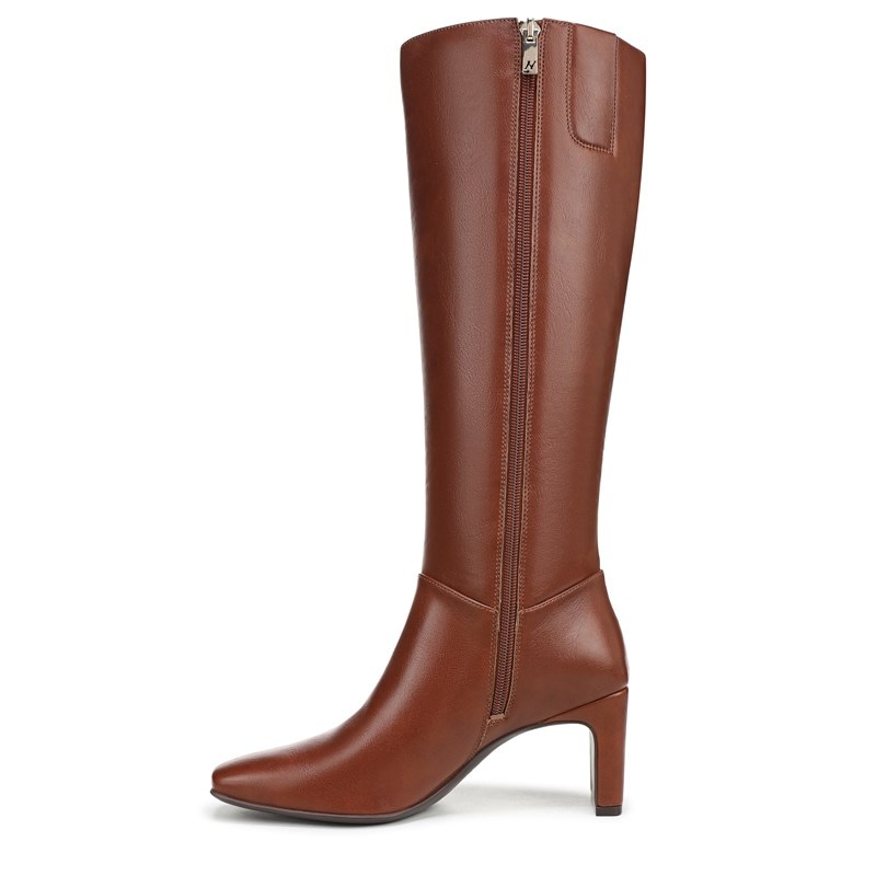 Nona Knee High Boots, Saddle Tan Faux Leather