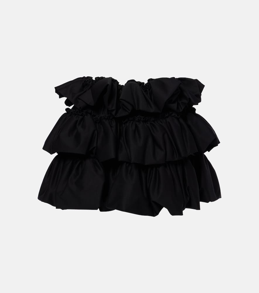 Tiered cotton miniskirt