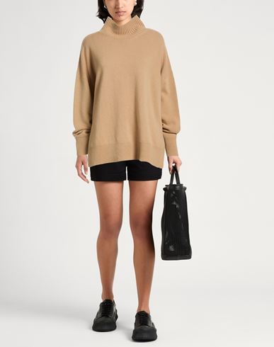 Woman Turtleneck Camel Size M Merino Wool, Cashmere