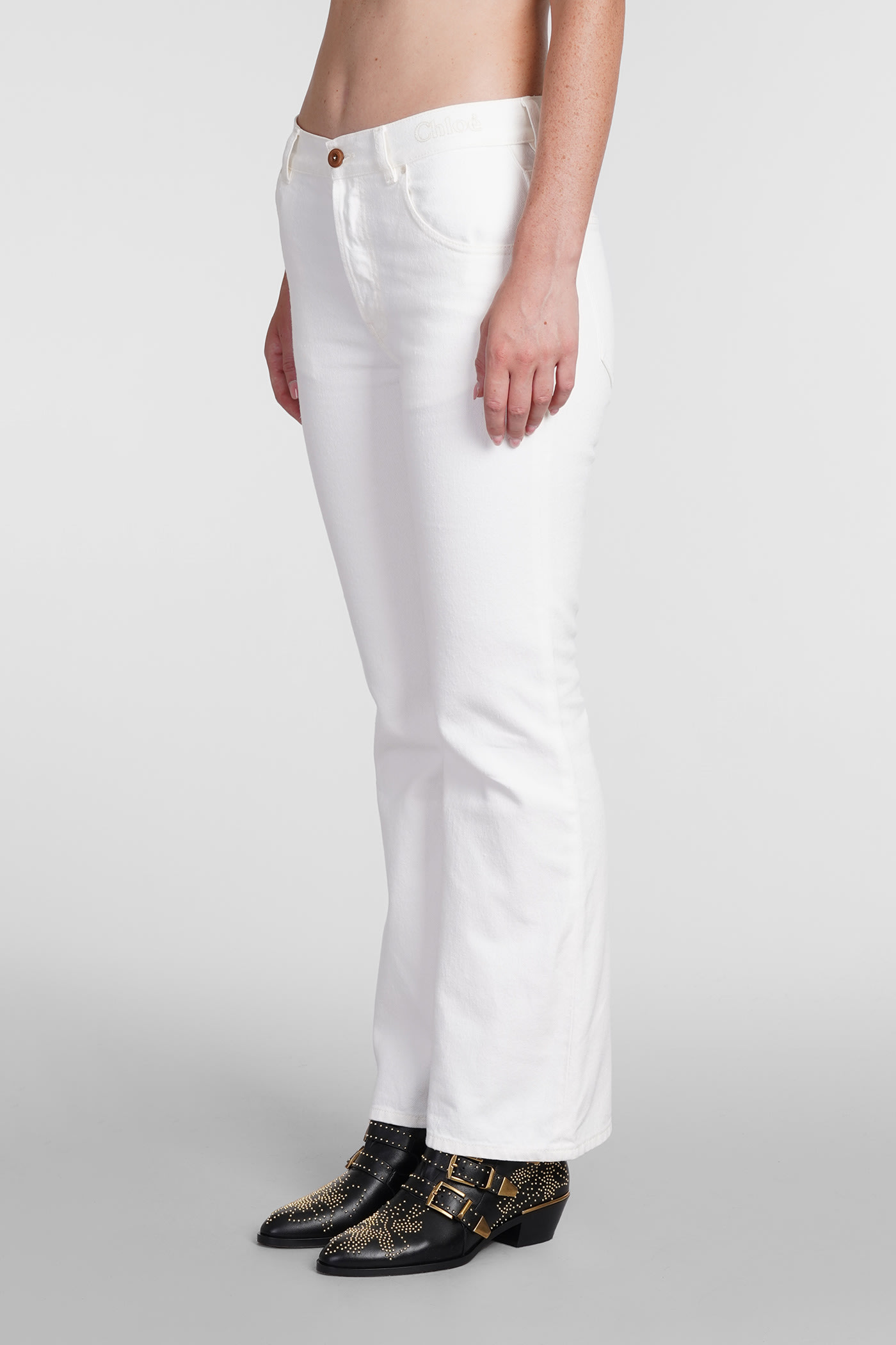 Pants In White Cotton