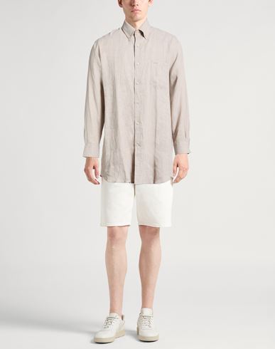 Man Shirt Beige Size 16 ½ Linen