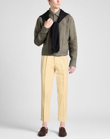 Man Pants Pastel yellow Size 30 Linen