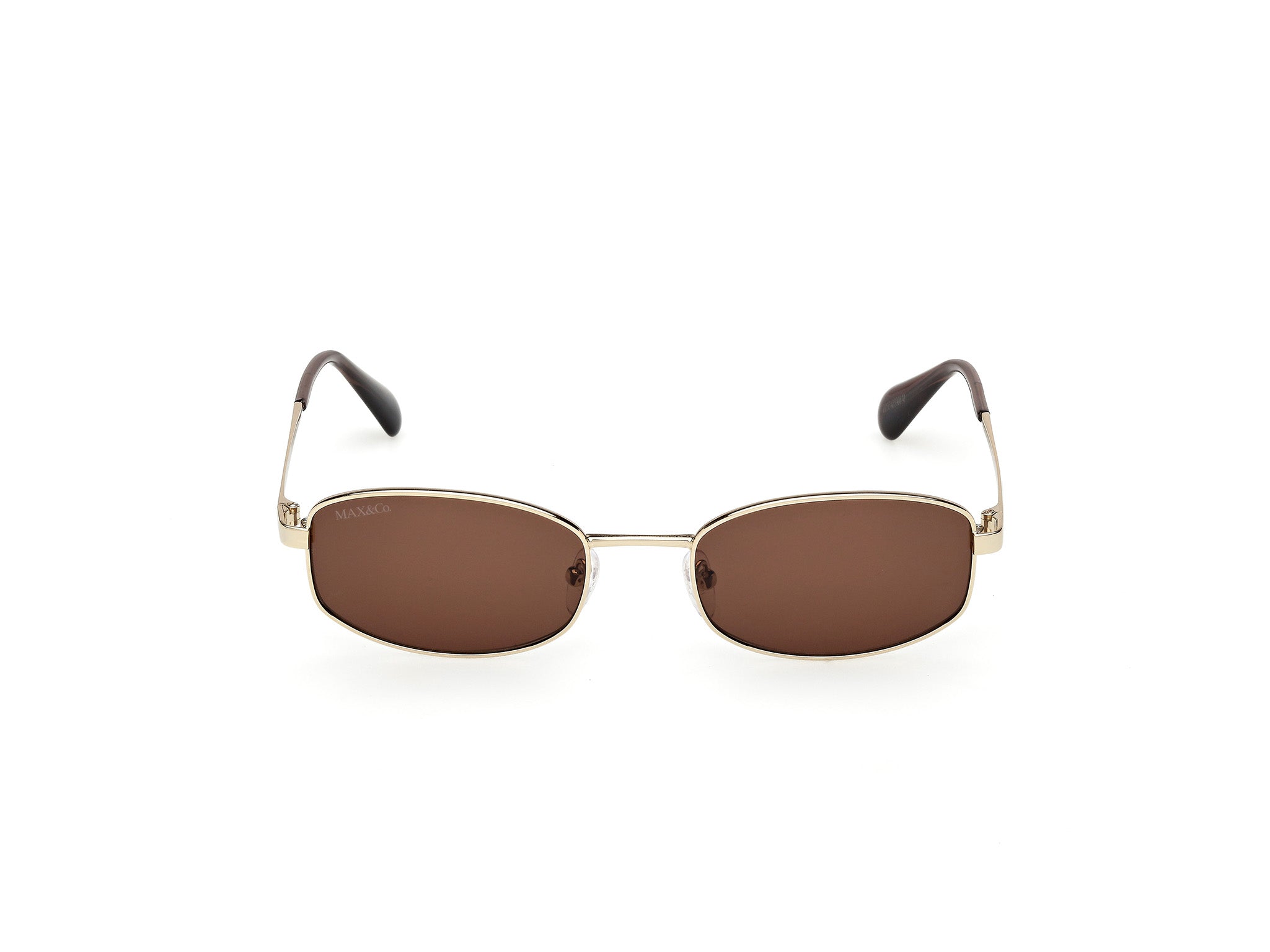 MAX&Co Mujer MAX&Co MO0135 32E Gafas de sol Metal Oro Marrón Redonda Norma