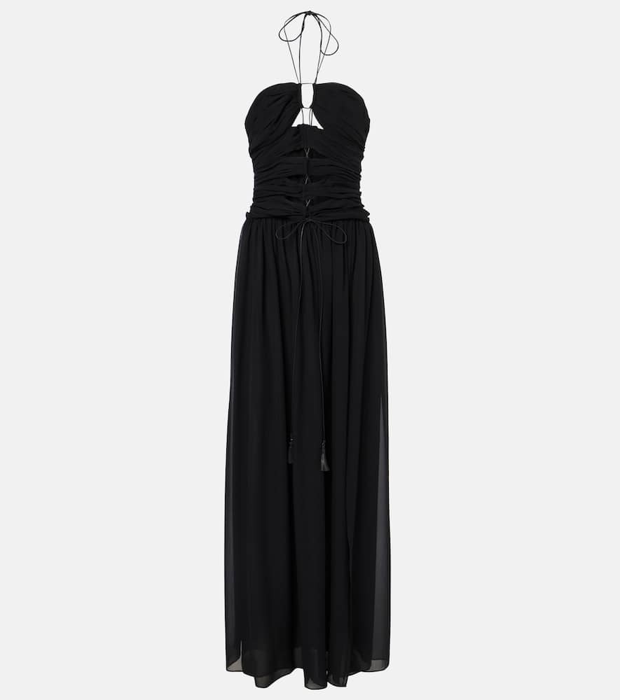 Cutout silk gown