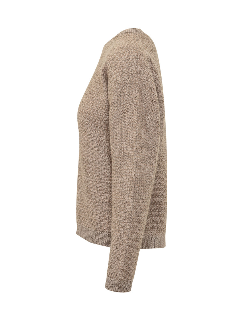 Brown Knitted Crew Neck Sweater