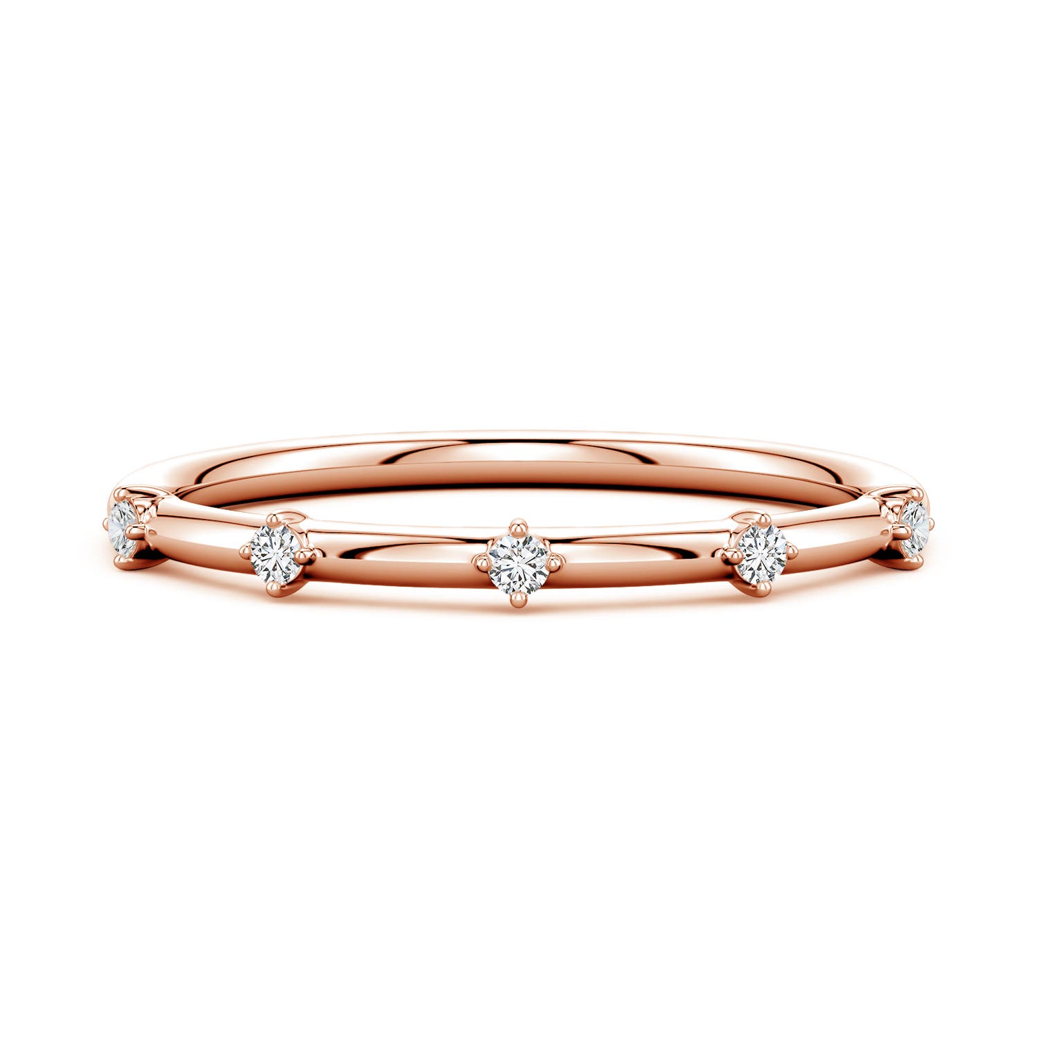 Angara 1.5 MM Round Diamond Five-Stone Station Ring in 18K Rose Gold