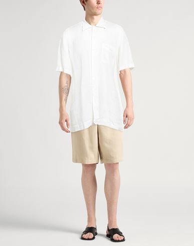 Man Shirt White Size L Linen